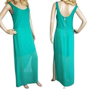 Vince Camuto Green teal Sleeveless Maxi Dress With Back Zipper Closure medium